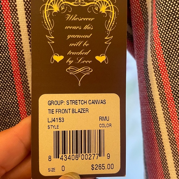 Gwen Stefani L.A.M.B Stretch Canvas Tie Front Blazer Y2K - Picture 3 of 10